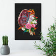 Load image into Gallery viewer, Placenta anatomy - Floral - Black