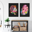 Load image into Gallery viewer, Placenta anatomy - Floral - Black