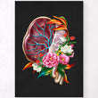 Load image into Gallery viewer, Placenta anatomy - Floral - Black