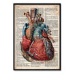 Load image into Gallery viewer, geometrical heart anatomy art print in old dictionary style by codex anatomicus