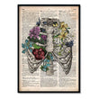 Load image into Gallery viewer, floral rib cage anatomy poster in old dictionary style by codex anatomicus