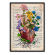 Load image into Gallery viewer, floral heart anatomy art print in old dictionary style by codex anatomicus