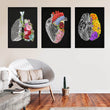 Laden Sie das Bild in den Galerie-Viewer, Anatomisches Gehirn mit Blumen