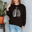 Charger l'image dans la galerie, anatomical lungs chalkboard sweatshirt for women by codex anatomicus