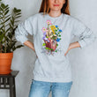 Load image into Gallery viewer, heart anatomy floral sweatshirt for doctors and medical students by codex anatomicus