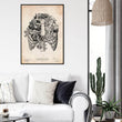 Laden Sie das Bild in den Galerie-Viewer, Rib cage print Vintage Anatomy Poster in a frame