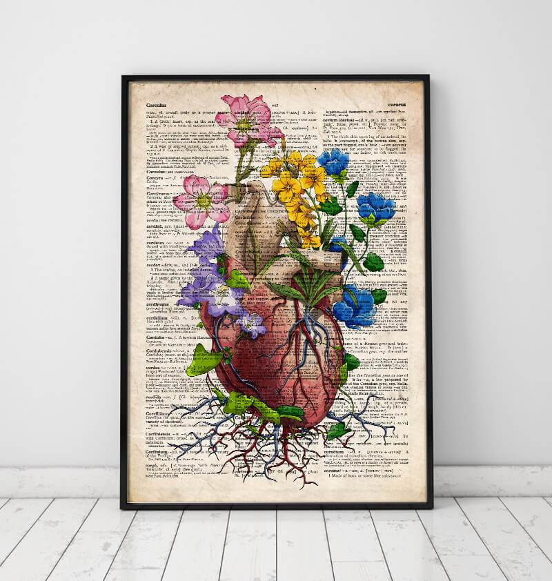 Heart Anatomy Dictionary Art Print Anatomy Art Codex Anatomicus 2954