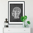 Load image into Gallery viewer, Head section and brain anatomy chalkboard poster in a frame