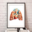 Load image into Gallery viewer, Geometrical heart and lungs anatomy art