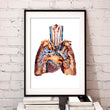 Load image into Gallery viewer, Geometrical Heart and lungs anatomy art poster