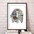 Load image into Gallery viewer, Rib cage with flowers poster by Codex Anatomicus