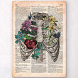 Load image into Gallery viewer, Rib cage with flowers - Old dictionary page