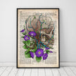 Load image into Gallery viewer, Skull with flowers anatomy poster