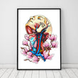 Load image into Gallery viewer, floral head, neck and arteries anatomy poster by codex anatomicus