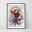 Laden Sie das Bild in den Galerie-Viewer, Head, neck and arteries medical poster on dictionary paper