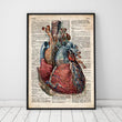 Laden Sie das Bild in den Galerie-Viewer, Geometric heart anatomy on old dictionary page