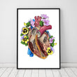 Laden Sie das Bild in den Galerie-Viewer, Heart with flowers art print