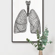 Load image into Gallery viewer, Minimal geometrical lungs anatomy art print by Codex Anatomicus