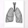 Load image into Gallery viewer, Minimal geometric lungs anatomy art print