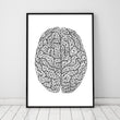 Laden Sie das Bild in den Galerie-Viewer, Minimal geometric brain anatomy art print