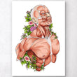 Laden Sie das Bild in den Galerie-Viewer, Male body anatomy art on white background