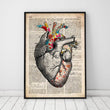 Laden Sie das Bild in den Galerie-Viewer, Floral pattern heart anatomy art poster
