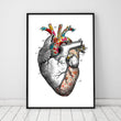 Laden Sie das Bild in den Galerie-Viewer, Floral pattern heart anatomy art poster