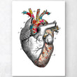 Laden Sie das Bild in den Galerie-Viewer, Floral pattern heart art - White background