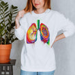 Load image into Gallery viewer, watercolor lungs pullover for pulmonologist