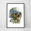 Load image into Gallery viewer, Floral skull anatomy art print