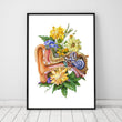 Load image into Gallery viewer, Floral ear anatomy art print by Codex Anatomicus