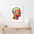Load image into Gallery viewer, Head anatomy poster in watercolor by codex anatomicus