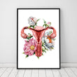 Load image into Gallery viewer, Floral uterus anatomy poster by Codex Anatomicus