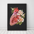 Load image into Gallery viewer, Floral heart anatomy art print in a frame