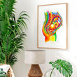 Load image into Gallery viewer, Fetus in utero anatomy poster in watercolor by Codex Anatomicus