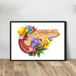 Laden Sie das Bild in den Galerie-Viewer, Floral pancreas anatomy art print