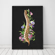 Load image into Gallery viewer, Floral spine anatomy art print in a frame by codex anatomicus