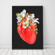 Load image into Gallery viewer, Floral heart anatomy poster