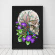 Load image into Gallery viewer, Skull with flowers art poster