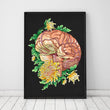 Load image into Gallery viewer, brain anatomy floral art print