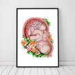 Load image into Gallery viewer, Fetus in a womb anatomy poster by Codex Anatomicus