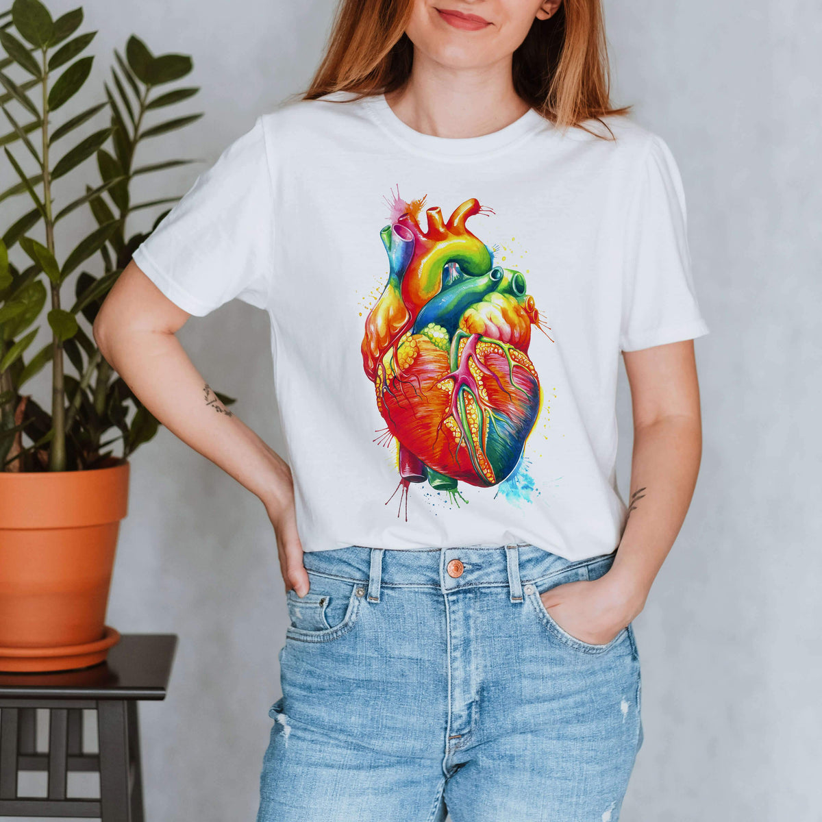 Heart III Anatomy T-Shirt - Watercolor - Codex Anatomicus