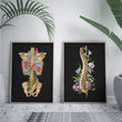 Load image into Gallery viewer, Back skeleton - Floral - Black