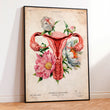 Load image into Gallery viewer, floral uterus poster by codex anatomicus