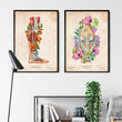 Laden Sie das Bild in den Galerie-Viewer, Bein Anatomie - Floral - Vintage