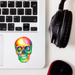 Load image into Gallery viewer, watercolor skull sticker by codex anatomicus
