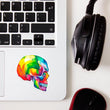 Load image into Gallery viewer, watercolor human skull sticker by codex anatomicus
