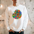 Laden Sie das Bild in den Galerie-Viewer, watercolor corona virus on a white male sweatshirt by codex anatomicus