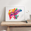 Laden Sie das Bild in den Galerie-Viewer, Watercolor liver anatomy art print