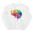 Load image into Gallery viewer, white watercolor brain anatomy sweatshirt for neurologists by codex anatomicus